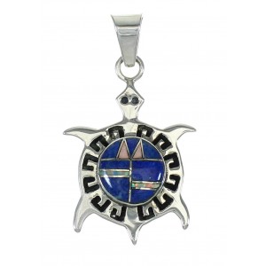 Turtle Lapis Opal Southwest Sterling Silver Pendant MX64060