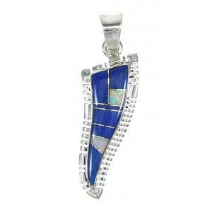 Southwest Opal And Lapis Inlay Sterling Silver Pendant MX64066