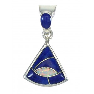 Opal And Lapis Inlay Sterling Silver Pendant MX64107