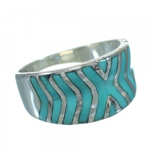 Turquoise And Silver Southwestern Ring Size 5-1/4 YX79238