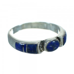 Southwestern Lapis And Silver Ring Size 7-3/4 YX69940