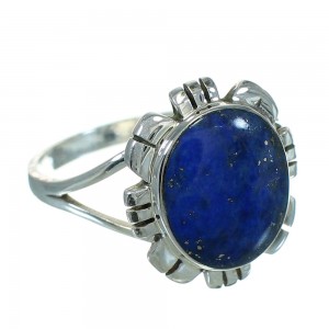 Sterling Silver And Lapis Southwestern Ring Size 6-1/2 YX70043