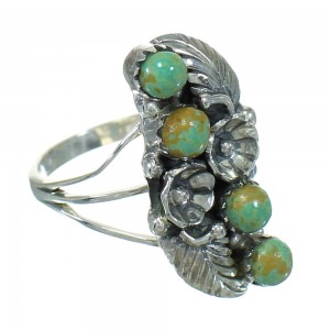 Turquoise Sterling Silver Southwestern Flower Ring Size 5 YX81010