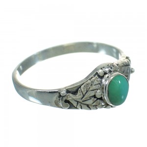 Southwestern Turquoise Silver Ring Size 4-3/4 YX81140