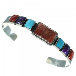 Authentic Sterling Silver Multicolor Cuff Bracelet VX64914