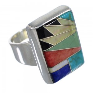 Multicolor Genuine Sterling Silver Ring Size 7-1/2 YX77489