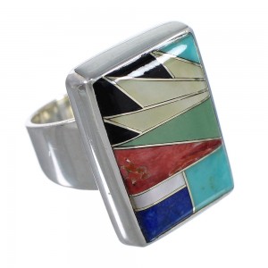 Multicolor Authentic Sterling Silver Ring Size 6-1/2 YX77491