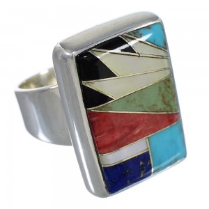 Multicolor And Genuine Sterling Silver Southwest Ring Size 7 YX77507