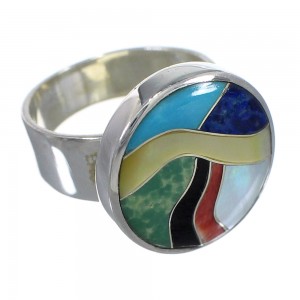 Multicolor And Authentic Sterling Silver Southwest Ring Size 5-3/4 YX77509