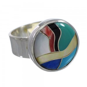 Silver Multicolor Southwestern Ring Size 6 YX77513