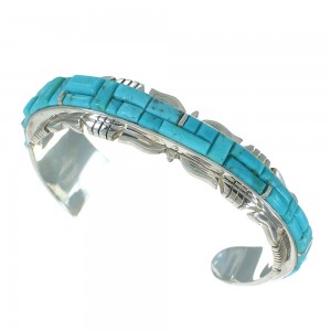 Sterling Silver Turquoise Inlay Cuff Bracelet VX65395