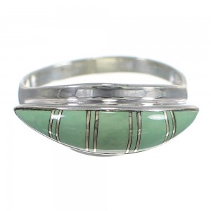Turquoise Inlay And Silver Southwest Ring Size 6-3/4 YX81381