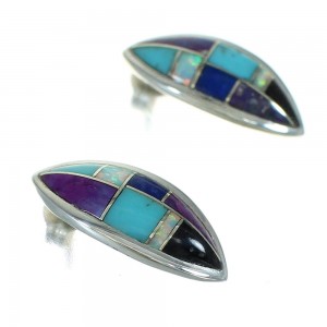 Multicolor Sterling Silver Post Earrings AX71399