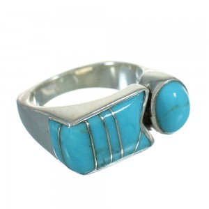 Turquoise And Genuine Sterling Silver Southwest Ring Size 6 YX69389