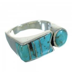 Silver And Turquoise Southwest Ring Size 7-1/4 YX69404