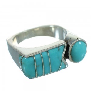 Sterling Silver And Turquoise Southwestern Ring Size 7-3/4 YX69411