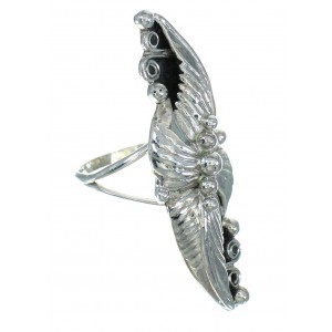 Southwestern Genuine Sterling Silver Jewelry Leaf Ring Size 8-1/2 YX82973