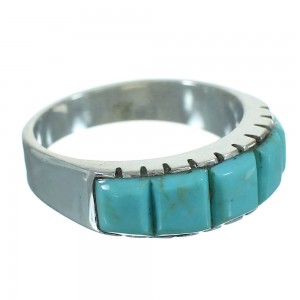 Turquoise And Genuine Sterling Silver Southwest Ring Size 6-3/4 YX76479