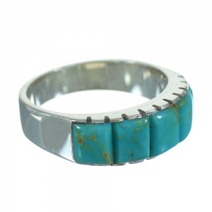 Turquoise Sterling Silver Southwestern Jewelry Ring Size 5-3/4 YX76516