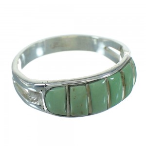 Sterling Silver Turquoise Inlay Ring Size 4-3/4 QX69088