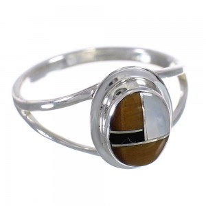 Silver Multicolor Ring Size 8-1/4 AX80629