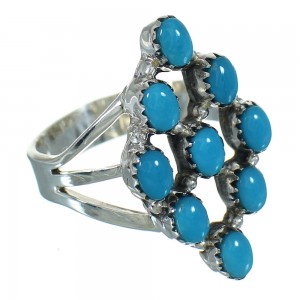Silver Turquoise Southwestern Jewelry Ring Size 6-1/2 YX71557