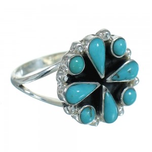 Southwest Turquoise And Silver Jewelry Ring Size 5-3/4 YX71589