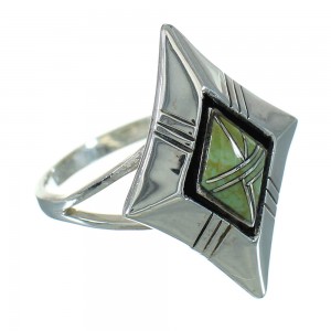 Southwestern Sterling Silver And Turquoise Inlay Ring Size 5 WX80019