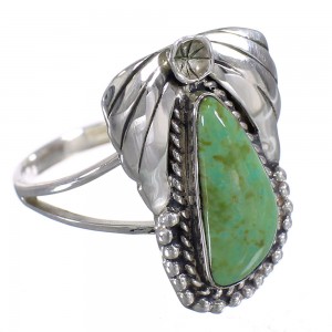 Sterling Silver Southwestern Turquoise Flower Ring Size 8-1/2 QX80725