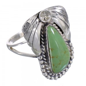 Turquoise Genuine Sterling Silver Southwest Flower Ring Size 8-1/2 QX80757