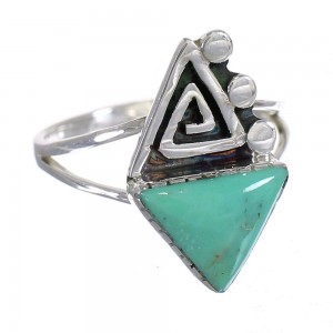 Sterling Silver Southwest Turquoise Water Wave Ring Size 5 QX80789