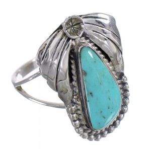 Authentic Sterling Silver Southwest Turquoise Ring Size 6-1/2 QX71839