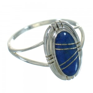 Authentic Sterling Silver Lapis Jewelry Ring Size 6-1/2 RX82457