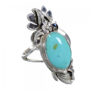 Sterling Silver Turquoise Southwestern Flower Ring Size 5-1/2 YX79884