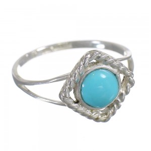 Silver And Turquoise Southwestern Ring Size 6-1/2 YX79959