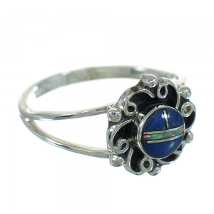Lapis Opal Southwest Genuine Sterling Silver Ring Size 5-1/2 QX81561