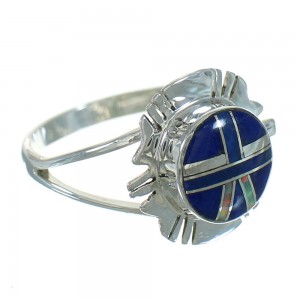 Southwest Genuine Sterling Silver Lapis Opal Ring Size 4-1/2 QX80197