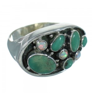 Genuine Sterling Silver Opal And Turquoise Southwest Ring Size 8 YX68905