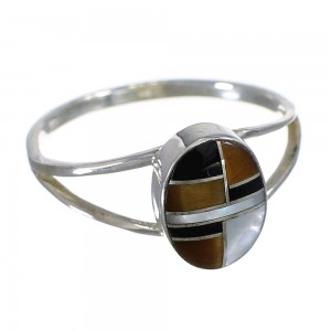 Multicolor And Silver Southwest Ring Size 8-1/4 YX73646