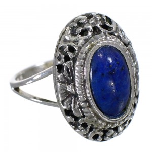 Sterling Silver Lapis Jewelry Southwestern Ring Size 4-1/2 AX80224
