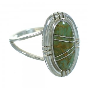 Turquoise Inlay And Silver Southwest Ring Size 4-3/4 YX69629