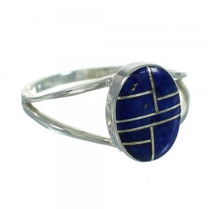 Lapis Authentic Sterling Silver Ring Size 7-1/4 AX74000