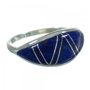 Lapis Genuine Sterling Silver Southwestern Ring Size 8-1/4 AX74020