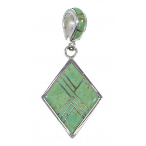 Genuine Sterling Silver Southwest Turquoise Pendant QX78915