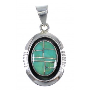 Southwestern Sterling Silver Turquoise Pendant QX78930