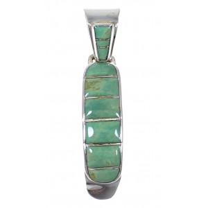 Turquoise Genuine Sterling Silver Southwest Pendant QX78957