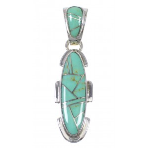 Turquoise Southwest Sterling Silver Pendant QX78982