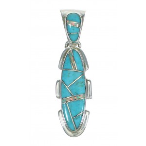 Sterling Silver Turquoise And Opal Southwestern Pendant YX68207