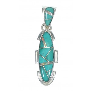 Genuine Sterling Silver Turquoise And Opal Southwest Pendant YX68210