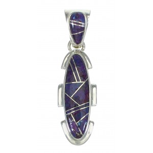 Southwest Sterling Silver And Magenta Turquoise Pendant YX68268